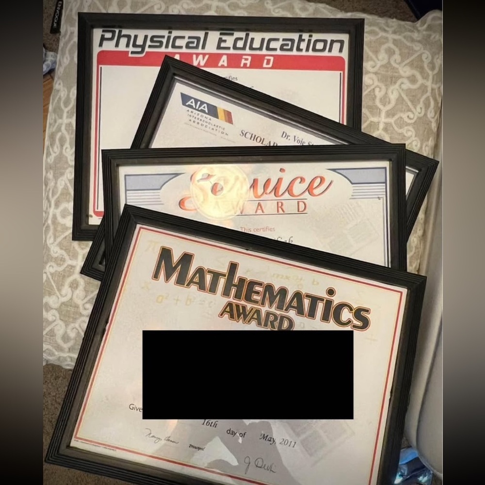 Set of 4 Black Award Certificate FRAMES